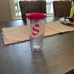 Tervis Clear and Pink Monogram Tumbler